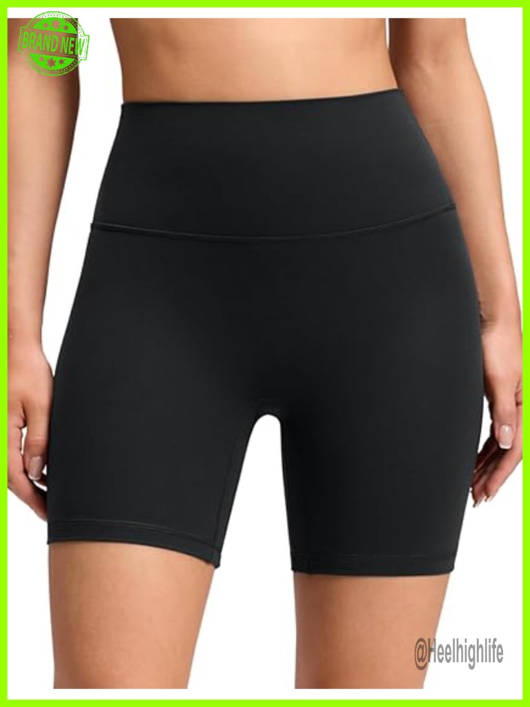 Butterluxe No Front Seam Biker Shorts 6" High Waisted Yoga Pilates Athletic
